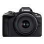 Canon EOS R50 Kit con lentes RF-S 18-45mm y RF-S 55-210mm, Negro