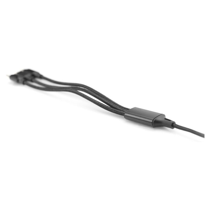 Digitus LAK Cable de Carga 3 en 1 USB-A, Lightning y Micro USB a USB-C 1 Metro Negro