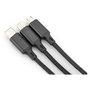 Digitus Cable de carga 3 en 1 USB-A a Lightning, Micro USB y USB-C, 1 m, Negro