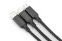 Digitus AK-300160-010-S Cable de Carga USB-A 3 en 1 para Lightning, Micro USB y USB-C de 1 m, Negro