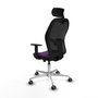 PIQUERAS Y CRESPO Silla de oficina Jorquera con mecanismo Sincro/Traslack, Morado y Negro
