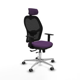 PIQUERAS Y CRESPO Silla de oficina Jorquera con mecanismo Sincro/Traslack, Morado y Negro