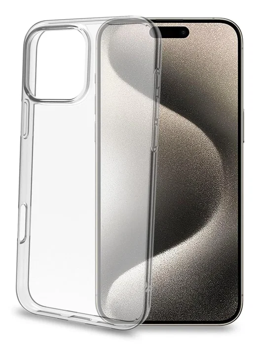 Celly GELSKIN1081 Funda TPU Transparente Resistente a Golpes para Apple iPhone 16 Pro Max - Compatible con Pantalla de 17.5 cm (6.9")