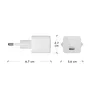 Dbramante1928 Adaptador de Corriente Cargador USB-C 25W PD 24 Pines CH25EUWH7094, Blanco, Europa