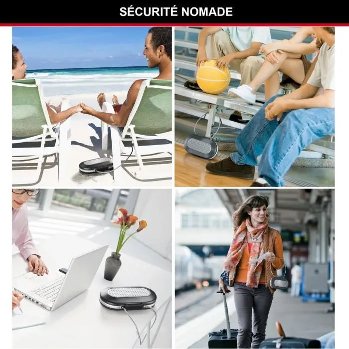 Master Lock Mini Baúl de Viaje Portátil con Cable de Seguridad Negro