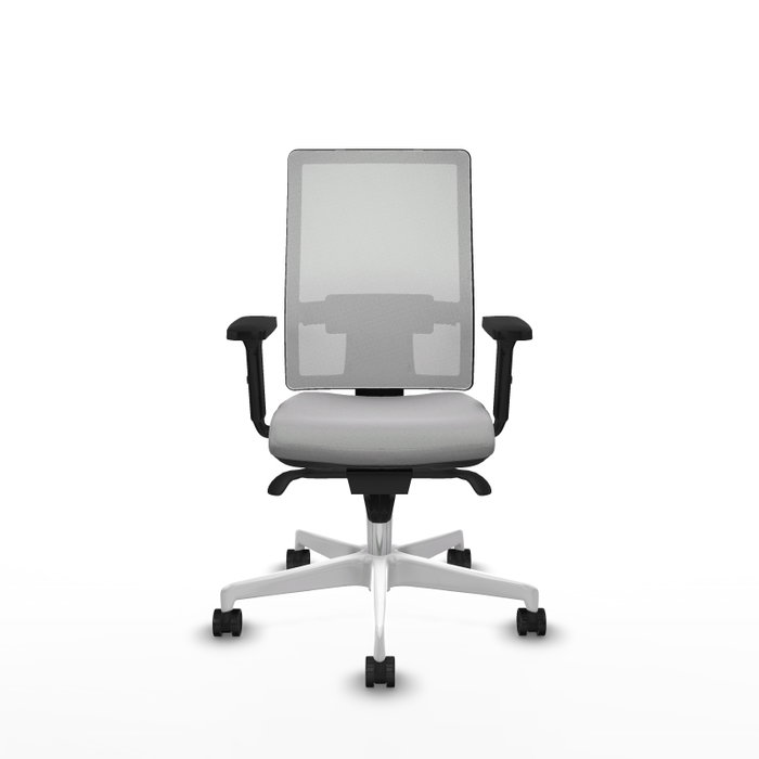 PIQUERAS Y CRESPO Silla de oficina Horna con mecanismo Sincro, Gris claro y Blanco PIQUERAS Y CRESPO Silla de oficina Horna con mecanismo Sincro, Gris claro y Blanco