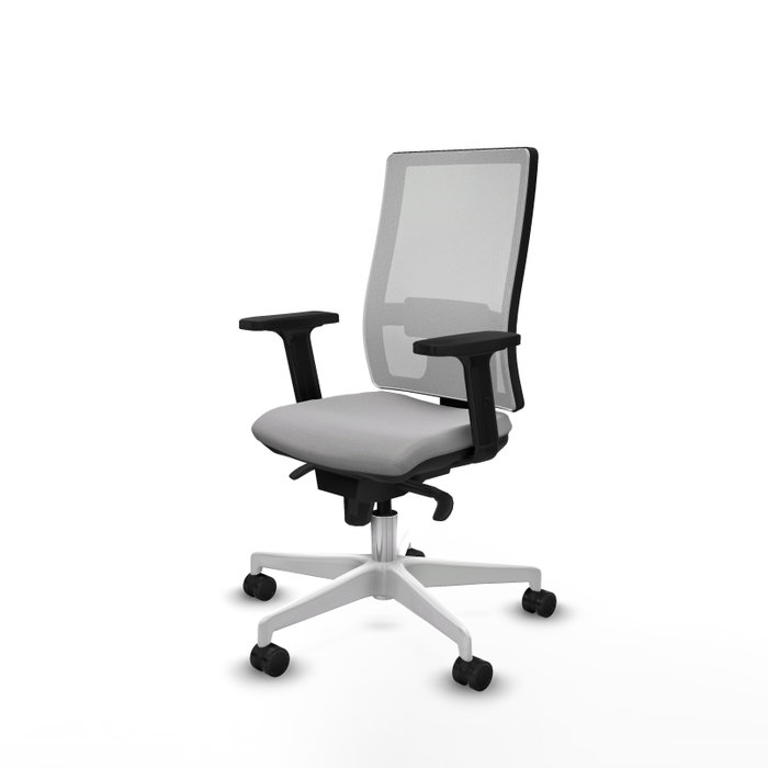 PIQUERAS Y CRESPO Silla de oficina Horna con mecanismo Sincro, Gris claro y Blanco PIQUERAS Y CRESPO Silla de oficina Horna con mecanismo Sincro, Gris claro y Blanco