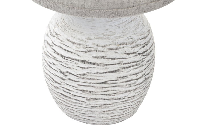 DKD Home Decor Lámpara Sobremesa 15x27x15 cm Cerámica y Lino Pack 4 Unidades