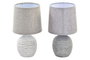 DKD Home Decor Lámpara de Sobremesa de Cerámica y Lino Surtido