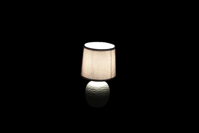 DKD Home Decor Lámpara de Sobremesa de Cerámica y Lino Surtido