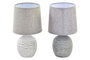 DKD Home Decor Lámpara Sobremesa 15x27x15 cm Cerámica y Lino Pack 4 Unidades