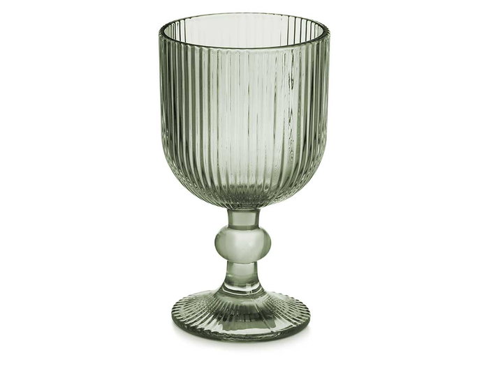 Vivalto Copa Verde Musgo Rayas 260 ml Vidrio 7.9 x 14.4 x 7.9 cm (Set de 24)