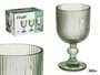 Vivalto Copa Verde Musgo Rayas 260 ml Vidrio 7.9 x 14.4 x 7.9 cm (Set de 24)
