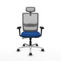 PIQUERAS Y CRESPO Silla de oficina Haches con mecanismo Sincro/Traslack Azul y Gris