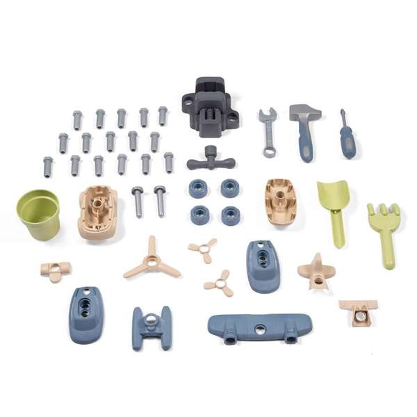 Smoby Casa Nature con Banco de Trabajo, Juguete para Niños de 2+ Años, Plástico, 114x99x24 cm