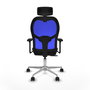 PIQUERAS Y CRESPO Silla de oficina Jorquera con mecanismo Sincro/Traslack, Azul y Negro