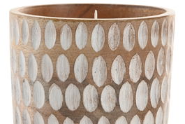 DKD Home Decor Vela Tropical Cera de Soja y Mango Marron Claro 12 x 12 x 16 cm