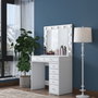 Hanah Home BJ115 - 2781 Mesa de Maquillaje Tocador Blanco 90cm Ancho x 153cm Alto x 44.5cm Fondo Aglomerado Melamina