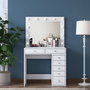 Hanah Home BJ115 - 2781 Mesa de Maquillaje Tocador Blanco 90cm Ancho x 153cm Alto x 44.5cm Fondo Aglomerado Melamina