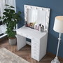 Hanah Home BJ115 - 2781 Mesa de Maquillaje Tocador Blanco 90cm Ancho x 153cm Alto x 44.5cm Fondo Aglomerado Melamina