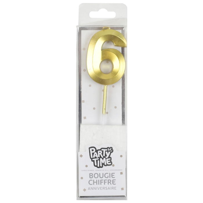 Party Time Vela Aniversario Cifra 0 al 9 Plata/Oro