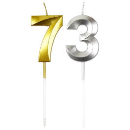 Party Time Vela Aniversario Cifra 0 al 9 Plata/Oro