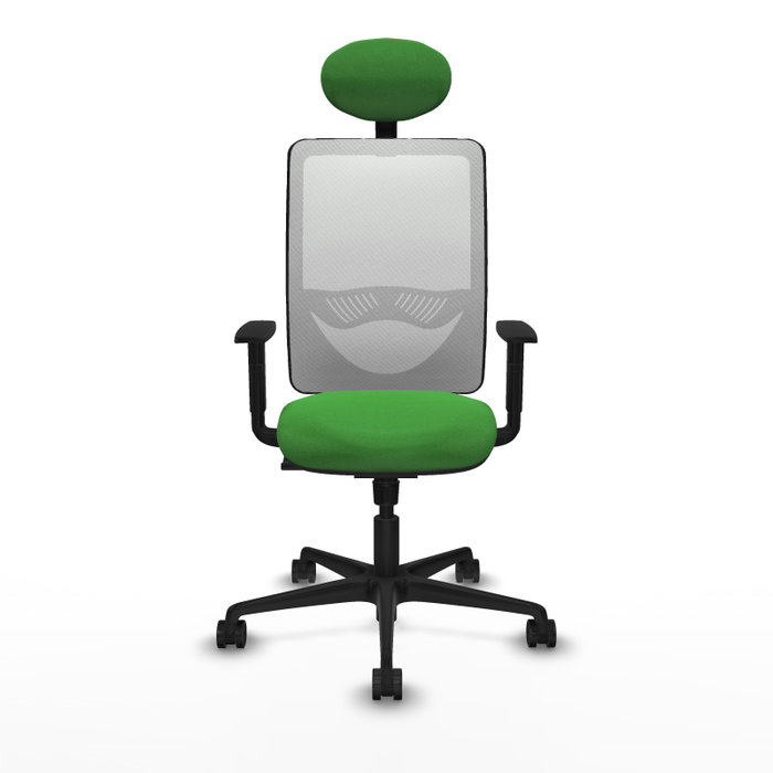 PIQUERAS Y CRESPO Silla de oficina Zulema con mecanismo Sincro, Verde y Blanco