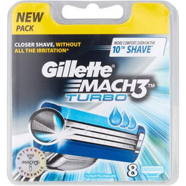Gillette Cargador Mach 3 Turbo de 8 unidades