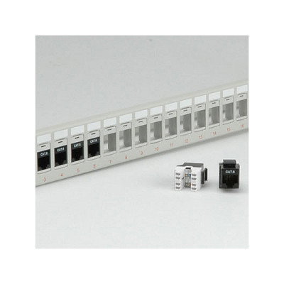 ROLINE Panel de parches Keystone Cat.6 de 19 pulgadas, 24P., UTP, Gris