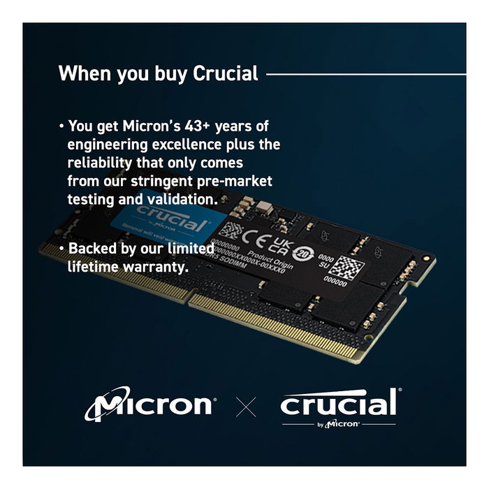Crucial CT32G56C46S5 Memoria RAM DDR5 SODIMM 32GB 5600 MHz PC5-44800 CL46 para Portátil