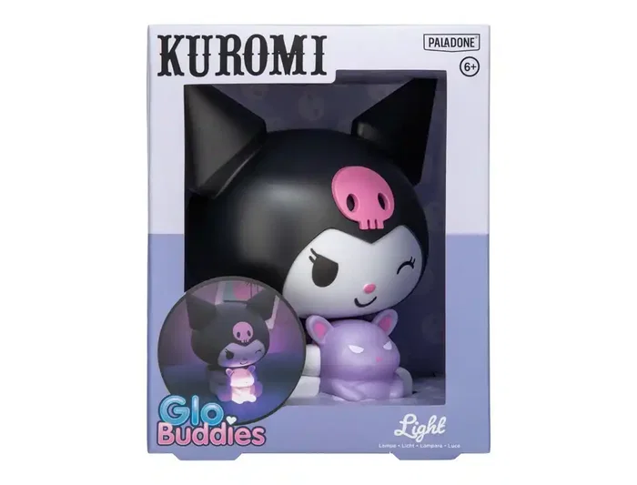 Wondee Lámpara LED Kuromi Hello Kitty Sanrio 16 cm Figura 3D Luz Nocturna Baku Púrpura GloBuddies sin Cables Pilas AA Wondee Lámpara LED Kuromi Hello Kitty Sanrio 16 cm Figura 3D Luz Nocturna Baku Púrpura GloBuddies sin Cables Pilas AA