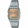 Casio AQ-230A-4A con esfera marrón y correa gris