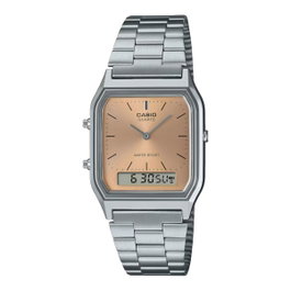 Casio AQ-230A-4A con esfera marrón y correa gris