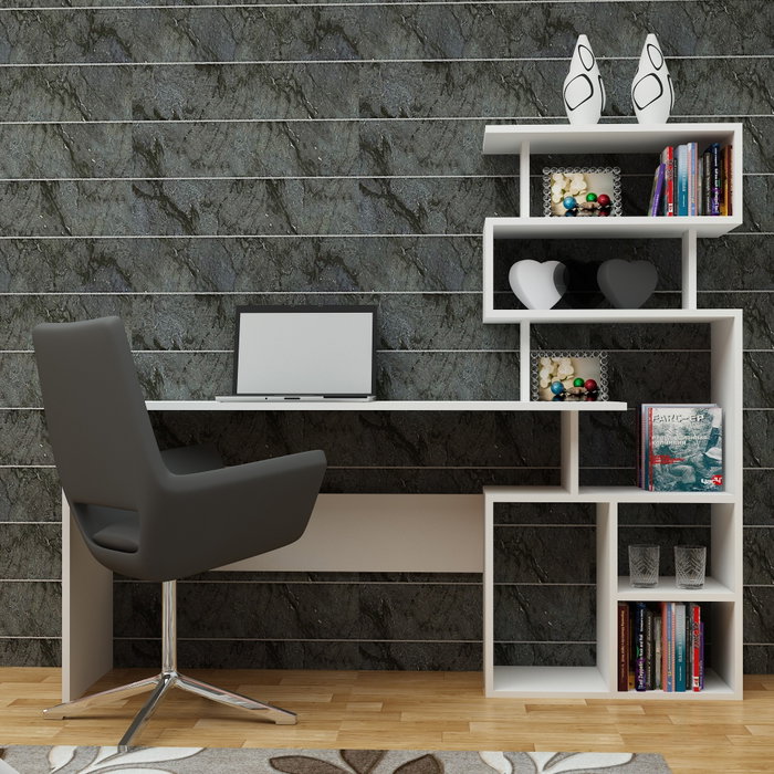 Hanah Home Mesa de Estudio White 130cm x 70cm x 40cm Blanco
