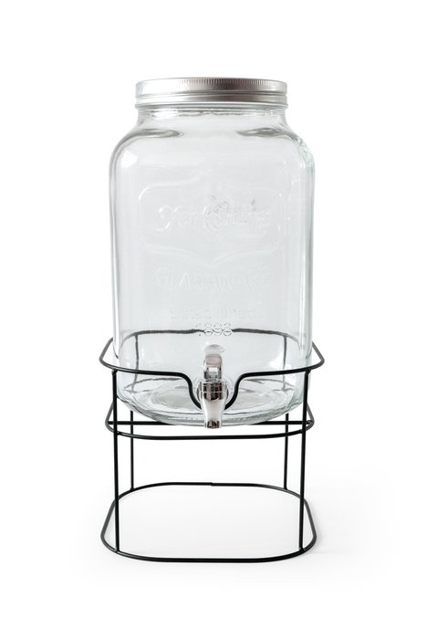 Inde Tarro Dispensador con Grifo 8L con Soporte de Metal, 21,2 cm (Ancho) x 37,8 cm (Alto) x 21,1 cm (Largo) (4 Unidades)