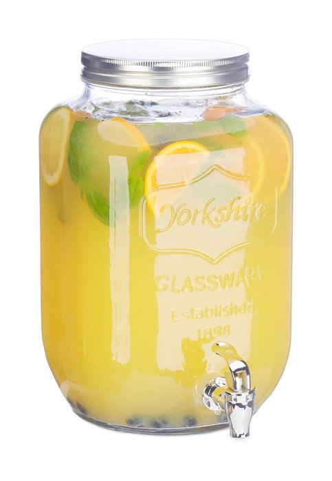 Inde Tarro Dispensador con Grifo 8L con Soporte de Metal, 21,2 cm (Ancho) x 37,8 cm (Alto) x 21,1 cm (Largo) (4 Unidades)