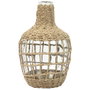 Home Deco Factory Jarrón o Garrafa Damajuana Rustico Colección Natural, Vidrio con Trenzado de Papel, Diámetro 16 cm Altura 25.5 cm