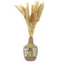 Home Deco Factory Jarrón o Garrafa Damajuana Rustico Colección Natural, Vidrio con Trenzado de Papel, Diámetro 16 cm Altura 25.5 cm