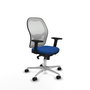 PIQUERAS Y CRESPO Silla de oficina Jorquera con mecanismo Sincro, Azul y Blanco