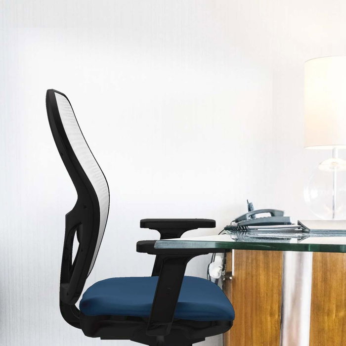 PIQUERAS Y CRESPO Silla de oficina Jorquera con mecanismo Sincro, Azul y Blanco PIQUERAS Y CRESPO Silla de oficina Jorquera con mecanismo Sincro, Azul y Blanco
