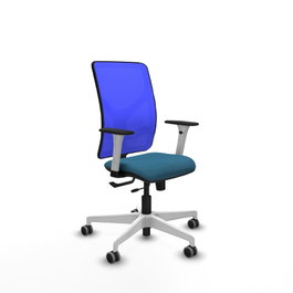 PIQUERAS Y CRESPO Silla de oficina Motilla con mecanismo Sincro/Traslack Verde petróleo y Azul