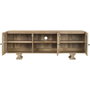 DKD Home Decor Mueble TV Mango y Cristal Natural 175x40x60
