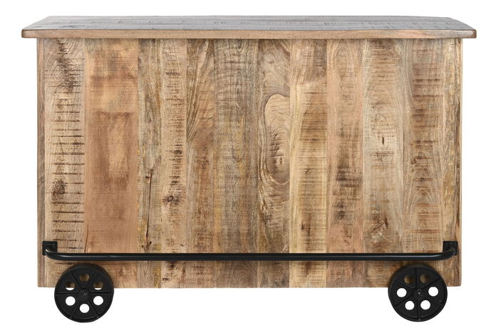 DKD Home Decor Mueble Bar Vintage Natural Negro Mango y Metal 145 x 53 x 100 cm DKD Home Decor Mueble Bar Vintage Natural Negro Mango y Metal 145 x 53 x 100 cm