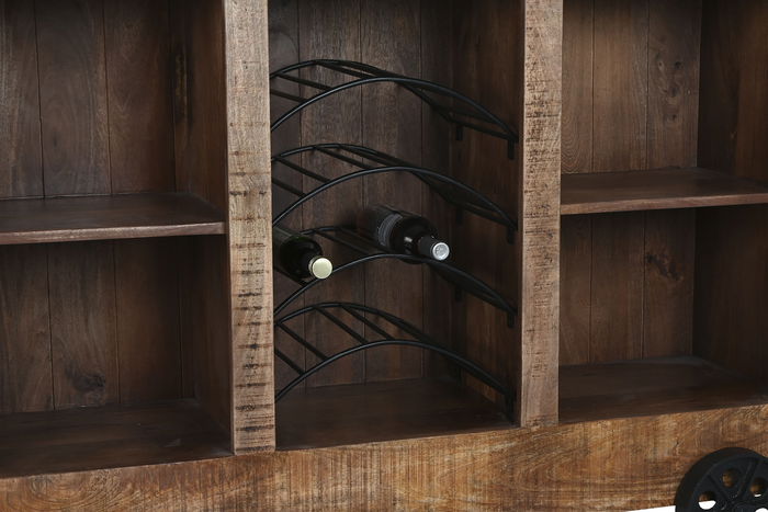 DKD Home Decor Mueble Bar Vintage Natural Negro Mango y Metal 145 x 53 x 100 cm DKD Home Decor Mueble Bar Vintage Natural Negro Mango y Metal 145 x 53 x 100 cm