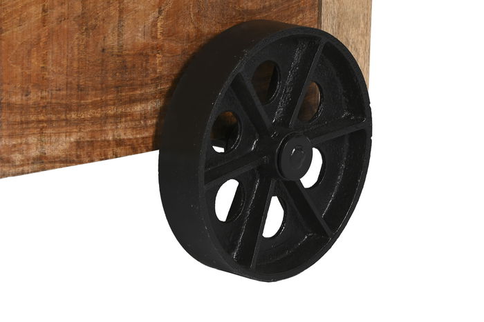 DKD Home Decor Mueble Bar Vintage Natural Negro Mango y Metal 145 x 53 x 100 cm DKD Home Decor Mueble Bar Vintage Natural Negro Mango y Metal 145 x 53 x 100 cm