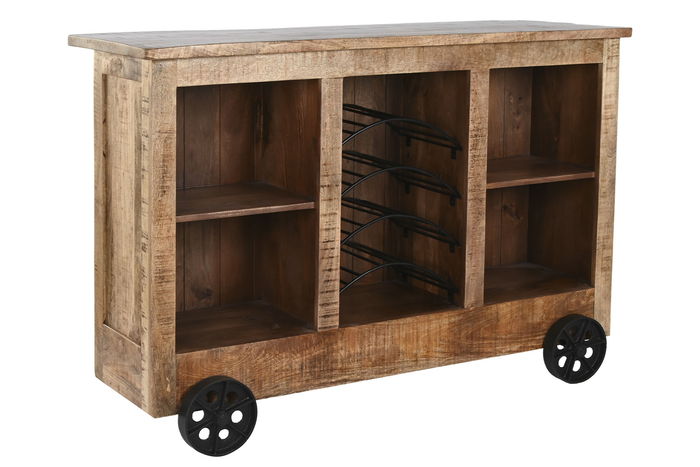DKD Home Decor Mueble Bar Vintage Natural Negro Mango y Metal 145 x 53 x 100 cm DKD Home Decor Mueble Bar Vintage Natural Negro Mango y Metal 145 x 53 x 100 cm