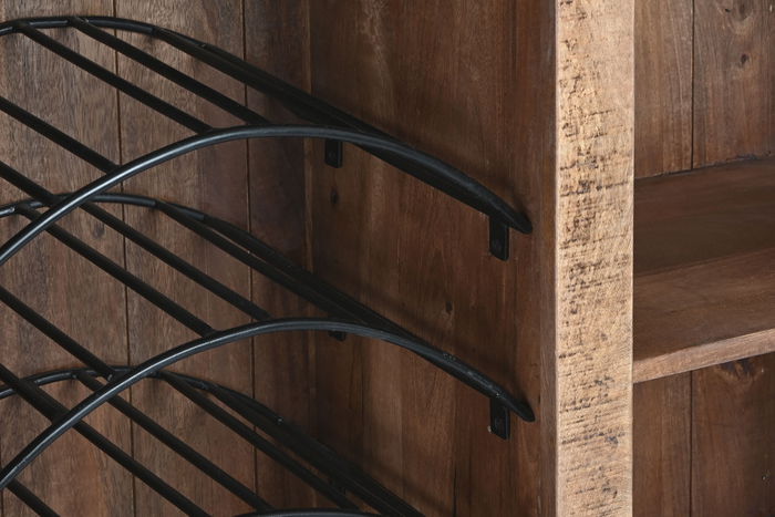 DKD Home Decor Mueble Bar Vintage Natural Negro Mango y Metal 145 x 53 x 100 cm DKD Home Decor Mueble Bar Vintage Natural Negro Mango y Metal 145 x 53 x 100 cm