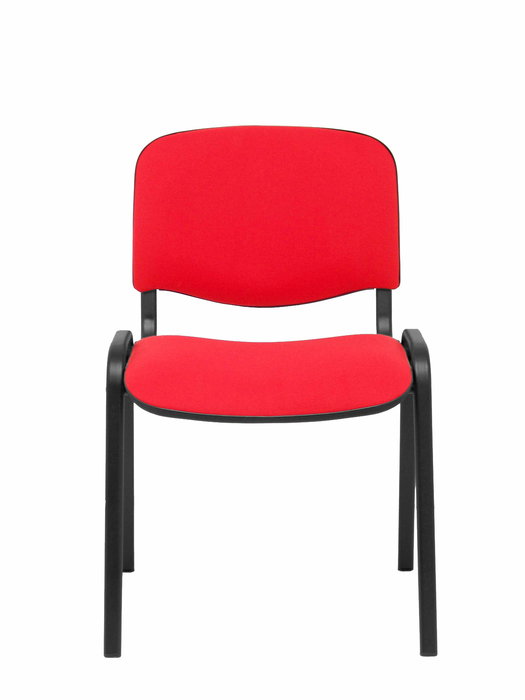 Silla Iso tapizada con Tela color Rojo. Sin brazos
