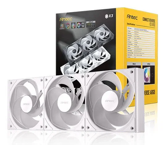 Antec Connect 120 Reverse ARGB White Pack de 3 ventiladores de 120 mm