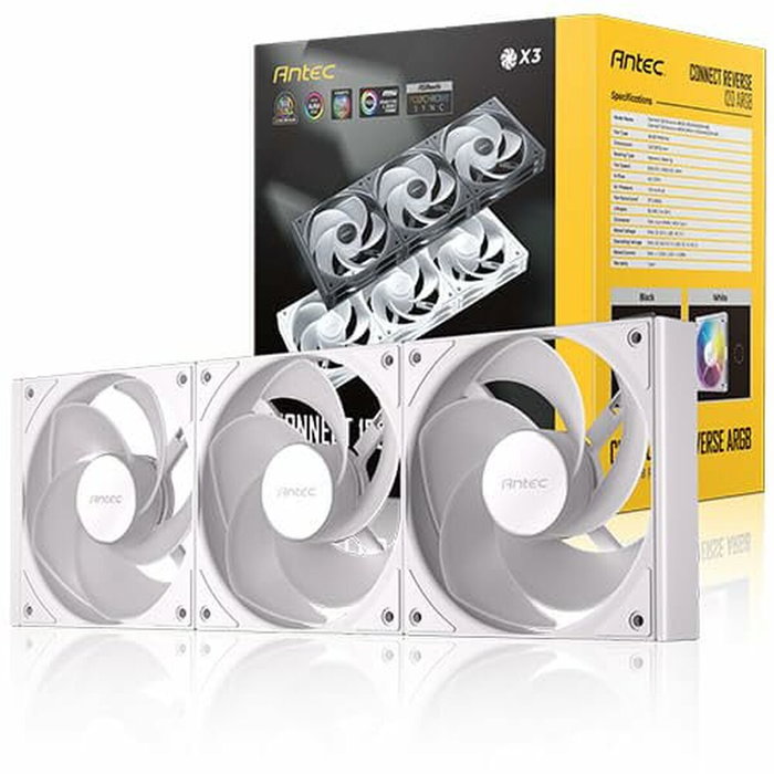 Antec Connect 120 Reverse ARGB Blanco Pack de 3